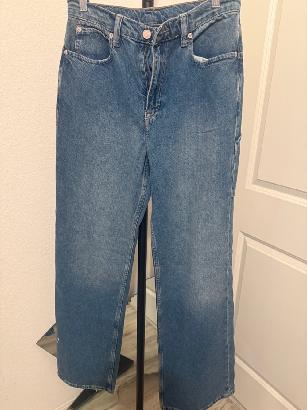 Free People - Classic Straight Leg Blue Denim Jeans * Flaws